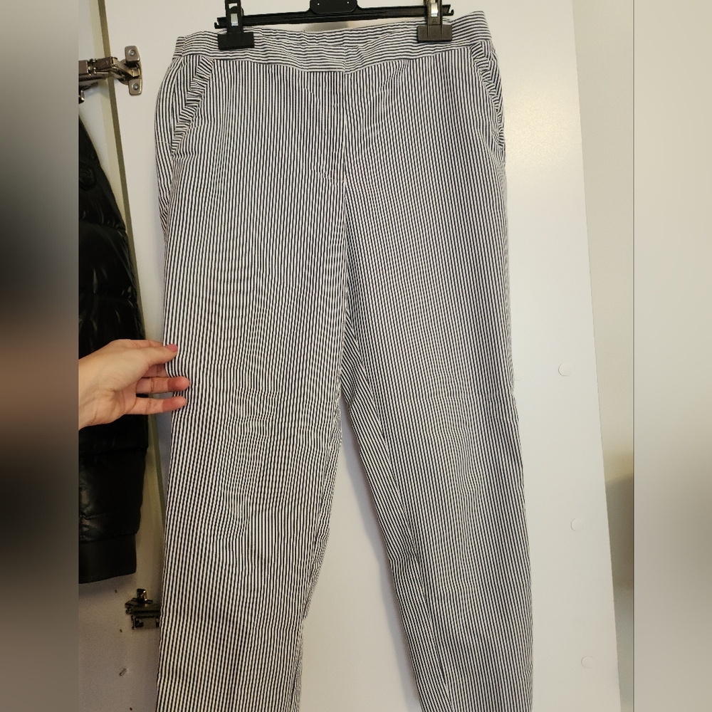 Anne Klein blue-white striped pants